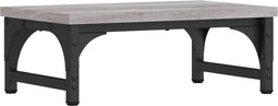 vidaXL - Monitorstandaard - 37x23x14 - cm - bewerkt - hout - grijs - sonoma - eiken
