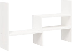 vidaXL - Monitorstandaard - (39-72)x17x43 - cm - massief - grenenhout - wit