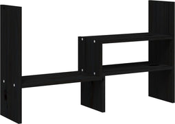 vidaXL - Monitorstandaard - (39-72)x17x43 - cm - massief - grenenhout - zwart