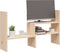 vidaXL - Monitorstandaard - (39-72)x17x43 - cm - massief - grenenhout