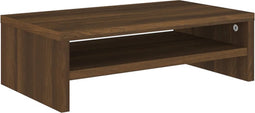 vidaXL - Monitorstandaard - 42x24x13 - cm - bewerkt - hout - bruin - eikenkleur
