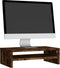 vidaXL - Monitorstandaard - 42x24x13 - cm - bewerkt - hout - gerookt - eikenkleurig