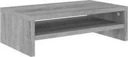 vidaXL - Monitorstandaard - 42x24x13 - cm - bewerkt - hout - grijs - sonoma - eiken