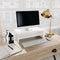 vidaXL - Monitorstandaard - 42x24x13 - cm - bewerkt - hout - hoogglans - wit