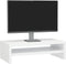 vidaXL - Monitorstandaard - 42x24x13 - cm - bewerkt - hout - hoogglans - wit