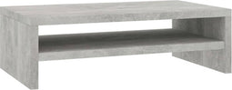vidaXL - Monitorstandaard - 42x24x13 - cm - bewerkt - hout - betongrijs