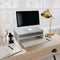 vidaXL - Monitorstandaard - 42x24x13 - cm - bewerkt - hout - betongrijs