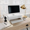 vidaXL - Monitorstandaard - 42x24x13 - cm - bewerkt - hout - wit
