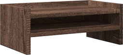 vidaXL - Monitorstandaard - 42x24x16 - cm - bewerkt - hout - bruin - eikenkleurig