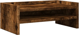 vidaXL - Monitorstandaard - 42x24x16 - cm - bewerkt - hout - gerookt - eikenkleurig
