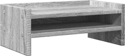 vidaXL - Monitorstandaard - 42x24x16 - cm - bewerkt - hout - grijs - sonoma - eiken