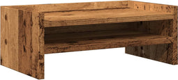 vidaXL - Monitorstandaard - 42x24x16 - cm - bewerkt - hout - oud - houtkleurig