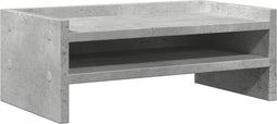 vidaXL - Monitorstandaard - 42x24x16 - cm - bewerkt - hout - betongrijs