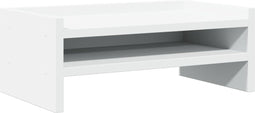 vidaXL - Monitorstandaard - 42x24x16 - cm - bewerkt - hout - wit