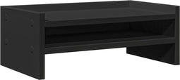 vidaXL - Monitorstandaard - 42x24x16 - cm - bewerkt - hout - zwart