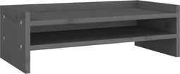 vidaXL - Monitorstandaard - 50x24x16 - cm - massief - grenenhout - grijs