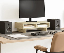 vidaXL - Monitorstandaard - 50x27x15 - cm - bewerkt - hout - sonoma - eikenkleurig