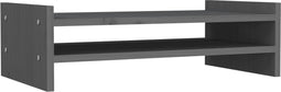 vidaXL - Monitorstandaard - 50x27x15 - cm - massief - grenenhout - grijs