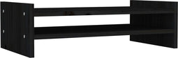 vidaXL - Monitorstandaard - 50x27x15 - cm - massief - grenenhout - zwart