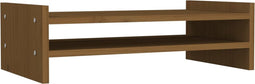 vidaXL - Monitorstandaard - 50x27x15 - cm - massief - grenenhout - honingbruin