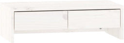 vidaXL - Monitorstandaard - 50x27x15 - cm - massief - grenenhout - wit
