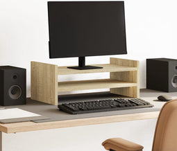 vidaXL - Monitorstandaard - 50x27x20 - cm - bewerkt - hout - sonoma - eikenkleurig
