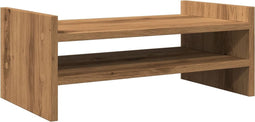 vidaXL - Monitorstandaard - 50x27x20 - cm - bewerkt - hout - artisanaal - eikenkleur