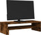 vidaXL - Monitorstandaard - 54x22x15 - cm - bewerkt - hout - gerookt - eikenkleurig