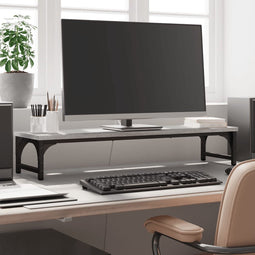 vidaXL - Monitorstandaard - 55x23x14 - cm - bewerkt - hout - bruin - eikenkleur