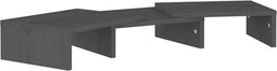 vidaXL - Monitorstandaard - 60x24x10,5 - cm - massief - grenenhout - grijs