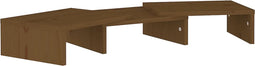 vidaXL - Monitorstandaard - 60x24x10,5 - cm - massief - grenenhout - honingbruin