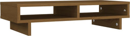 vidaXL - Monitorstandaard - 60x27x14 - cm - massief - grenenhout - honingbruin