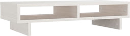 vidaXL - Monitorstandaard - 60x27x14 - cm - massief - grenenhout - wit