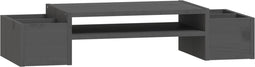 vidaXL - Monitorstandaard - 70x27,5x15 - cm - massief - grenenhout - grijs