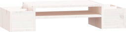 vidaXL - Monitorstandaard - 70x27,5x15 - cm - massief - grenenhout - wit