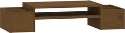 vidaXL - Monitorstandaard - 70x27,5x15 - cm - massief - grenenhout - honingbruin