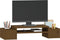 vidaXL - Monitorstandaard - 70x27,5x15 - cm - massief - grenenhout - honingbruin