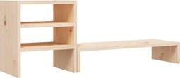 vidaXL - Monitorstandaard - 81x20x30 - cm - massief - grenenhout