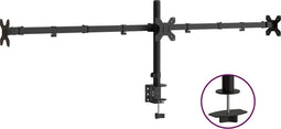 vidaXL - Monitorstandaard - drieubbel - VESA - 75/100 - mm - staal - zwart