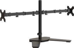 vidaXL - Monitorstandaard - dubbel - VESA - 75/100 - mm - staal - zwart