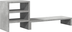 vidaXL - Monitorstandaard - met - bureau-organizer - bewerkt - hout - betongrijs