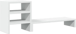 vidaXL - Monitorstandaard - met - bureau-organizer - bewerkt - hout - wit