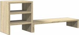 vidaXL - Monitorstandaard - met - bureau-organizer - bewerkt - hout - sonoma - eiken