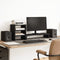 vidaXL - Monitorstandaard - met - bureau-organizer - bewerkt - hout - zwart
