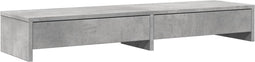 vidaXL - Monitorstandaard - met - lades - 100x27x15 - cm - bewerkt - hout - betongrijs