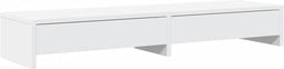 vidaXL - Monitorstandaard - met - lades - 100x27x15 - cm - bewerkt - hout - wit