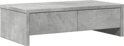 vidaXL - Monitorstandaard - met - lades - 50x27x15 - cm - bewerkt - hout - betongrijs