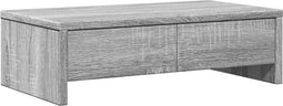 vidaXL - Monitorstandaard - met - lades - 50x27x15 - cm - hout - grijs - sonoma - eiken