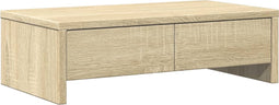 vidaXL - Monitorstandaard - met - lades - 50x27x15 - cm - hout - sonoma - eikenkleur