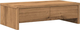 vidaXL - Monitorstandaard - met - lades - 50x27x15 - cm - hout - artisanaal - eiken